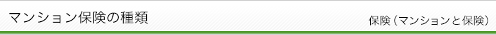 マンション保険の種類