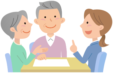 3人の会話のイラスト
